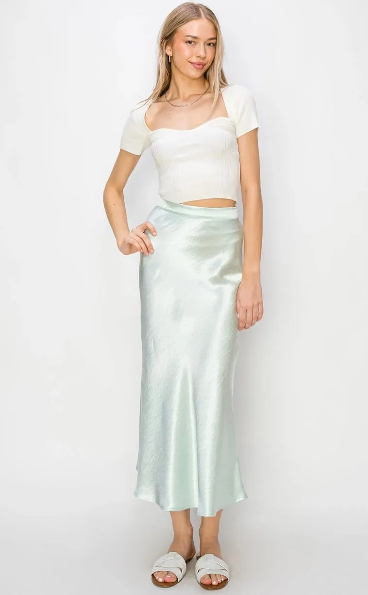 Just A Dream Satin Skirt