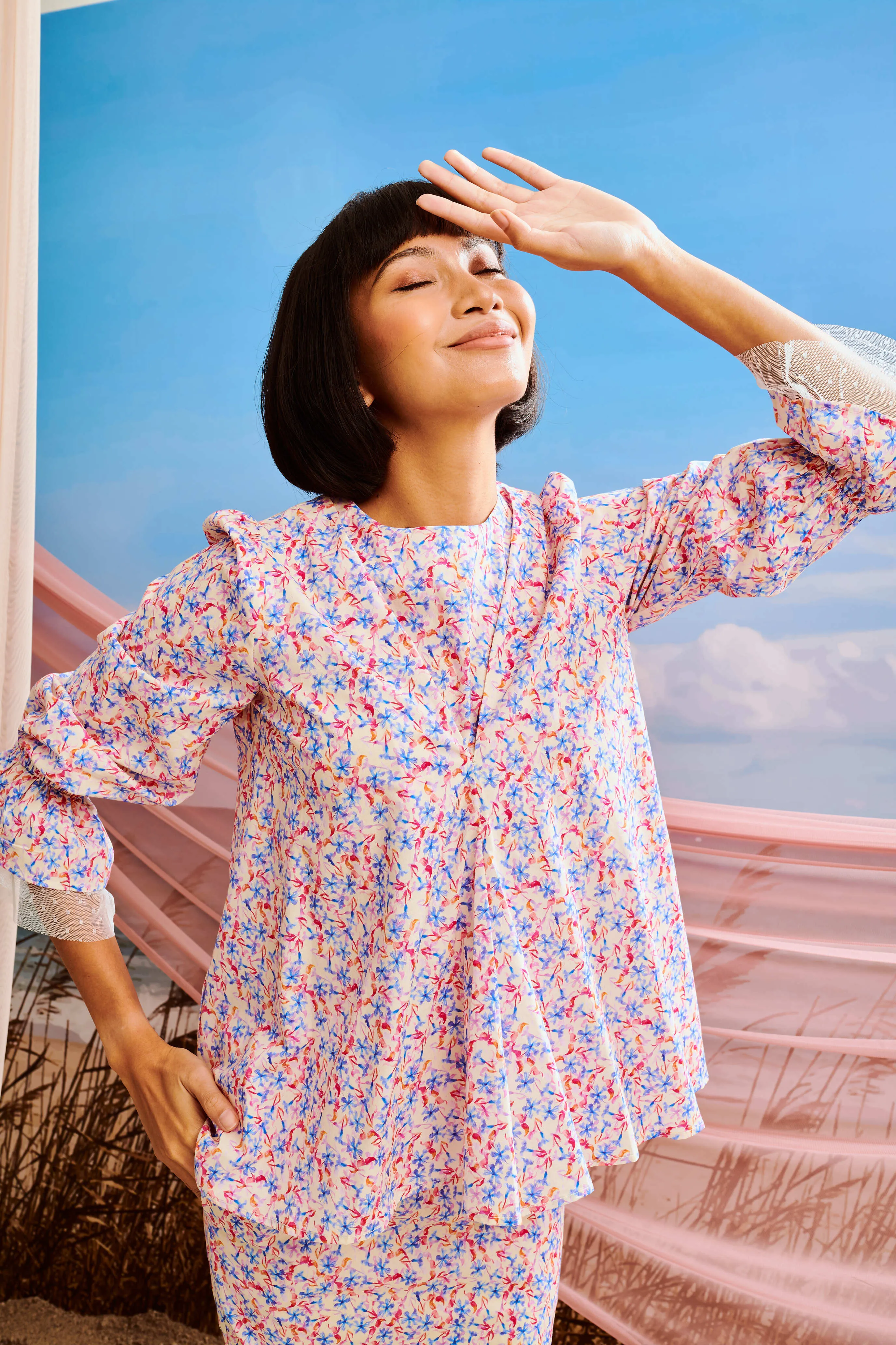 Kasih Puff Sleeves Kurung