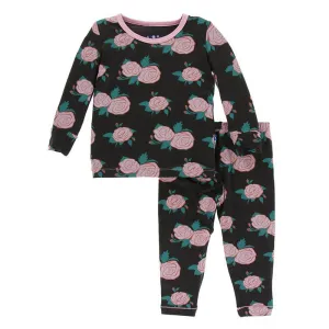 KicKee Pants - Long Sleeve Pajama Set- English Rose Garden