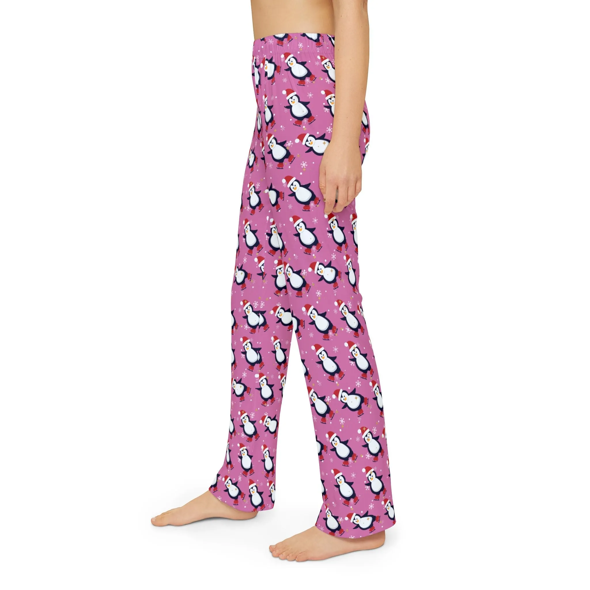 Kids Pink Penguin Pajama Pants : Soft and Cozy 100% Brushed Polyester  Cute Holiday Loungewear for Girls & Boys