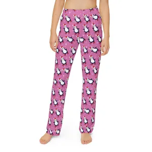 Kids Pink Penguin Pajama Pants : Soft and Cozy 100% Brushed Polyester  Cute Holiday Loungewear for Girls & Boys