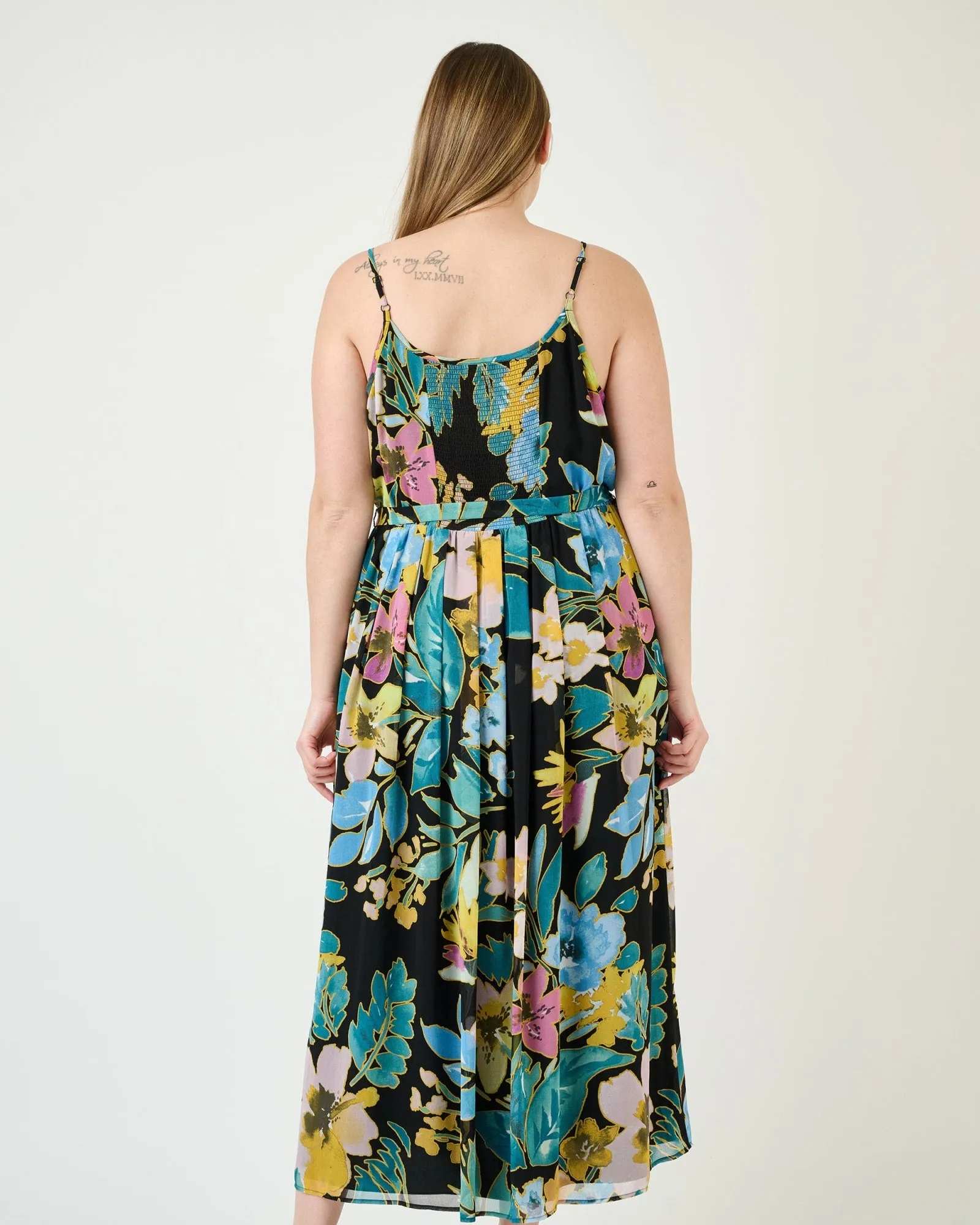 Kimber Floral Maxi Tank Dress | K724 Black