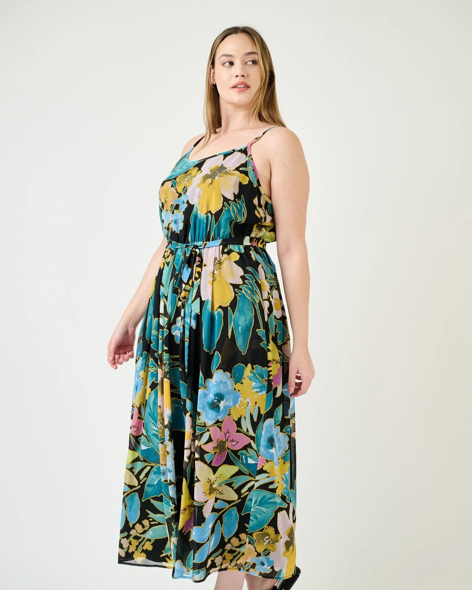 Kimber Floral Maxi Tank Dress | K724 Black