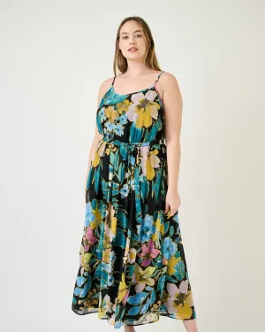 Kimber Floral Maxi Tank Dress | K724 Black