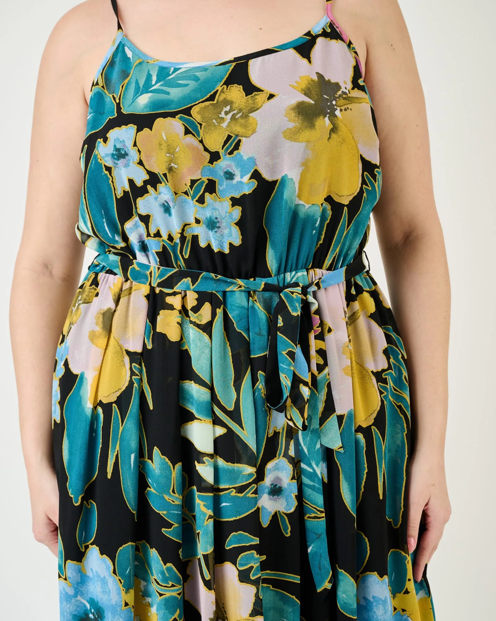 Kimber Floral Maxi Tank Dress | K724 Black