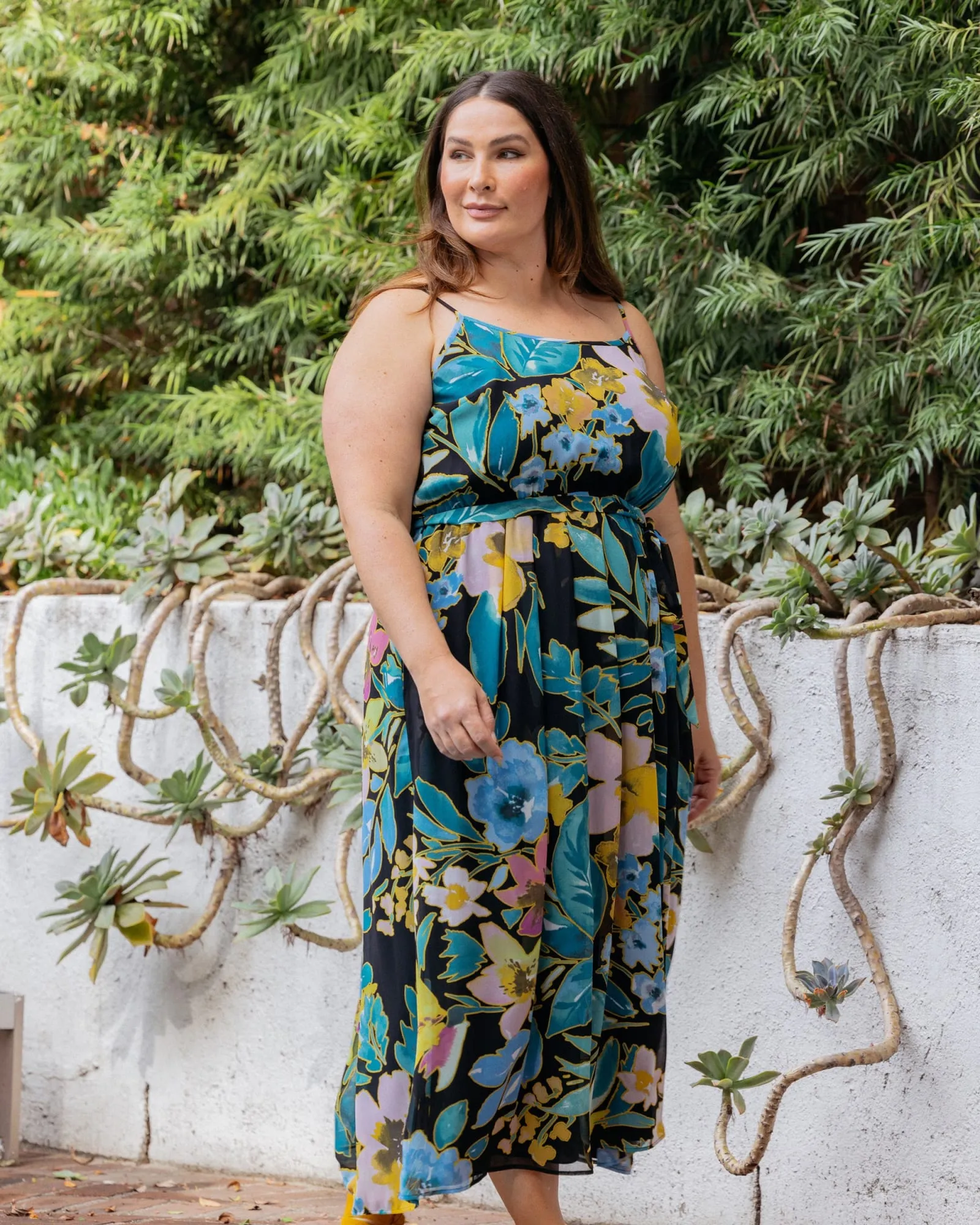 Kimber Floral Maxi Tank Dress | K724 Black