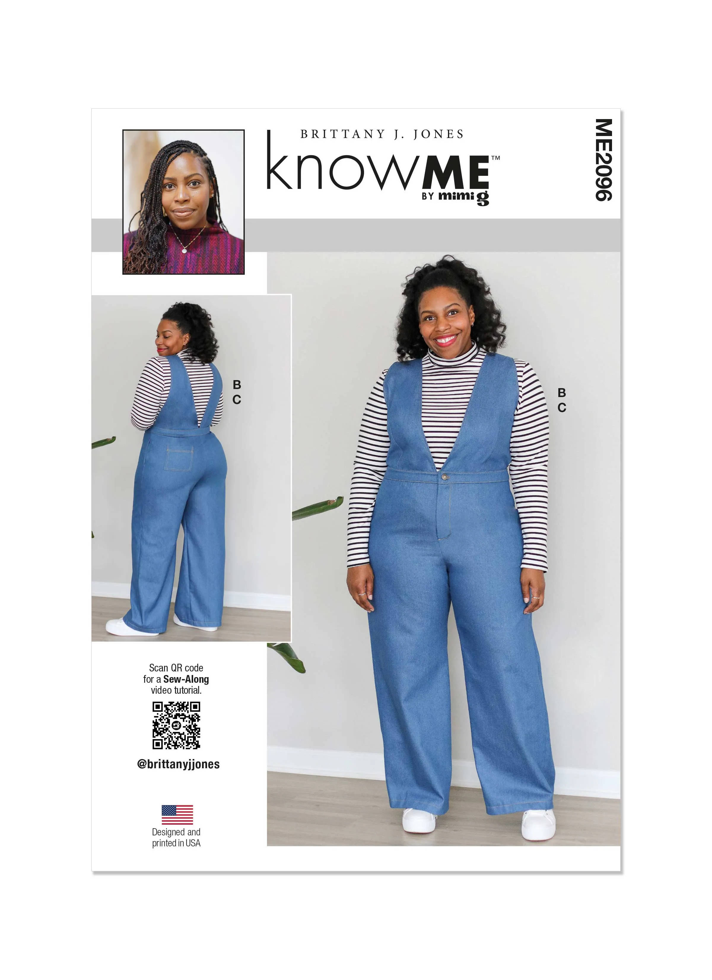 Know Me sewing pattern 2096 Misses' Tops and Jumpsuit by Brittany J. Jones