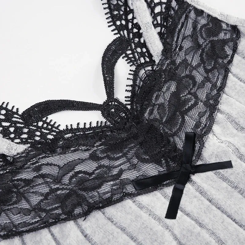 Lace Butterfly Knit Short Romper