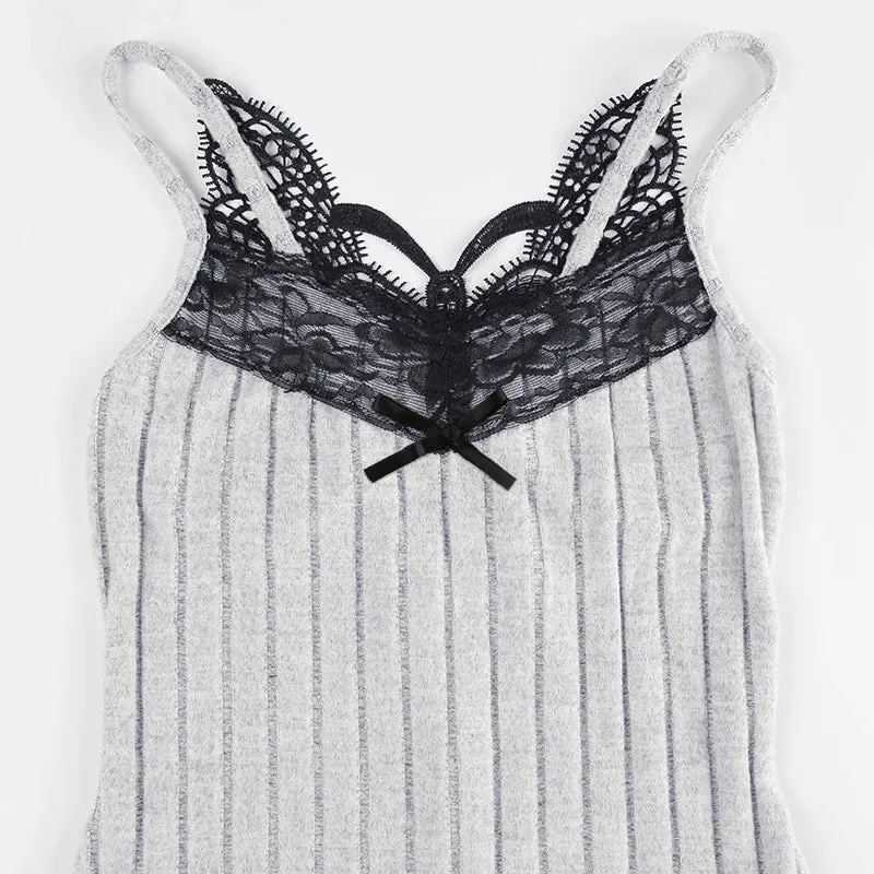 Lace Butterfly Knit Short Romper