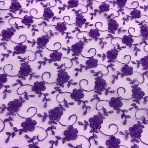 Lace Fabric Embroidered on 100% Polyester Net Mesh | Lace USA - 41922W