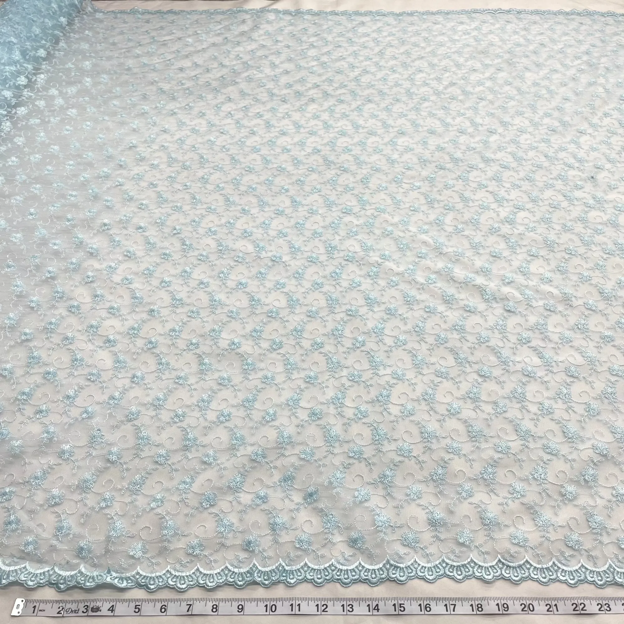Lace Fabric Embroidered on 100% Polyester Net Mesh | Lace USA - 41922W