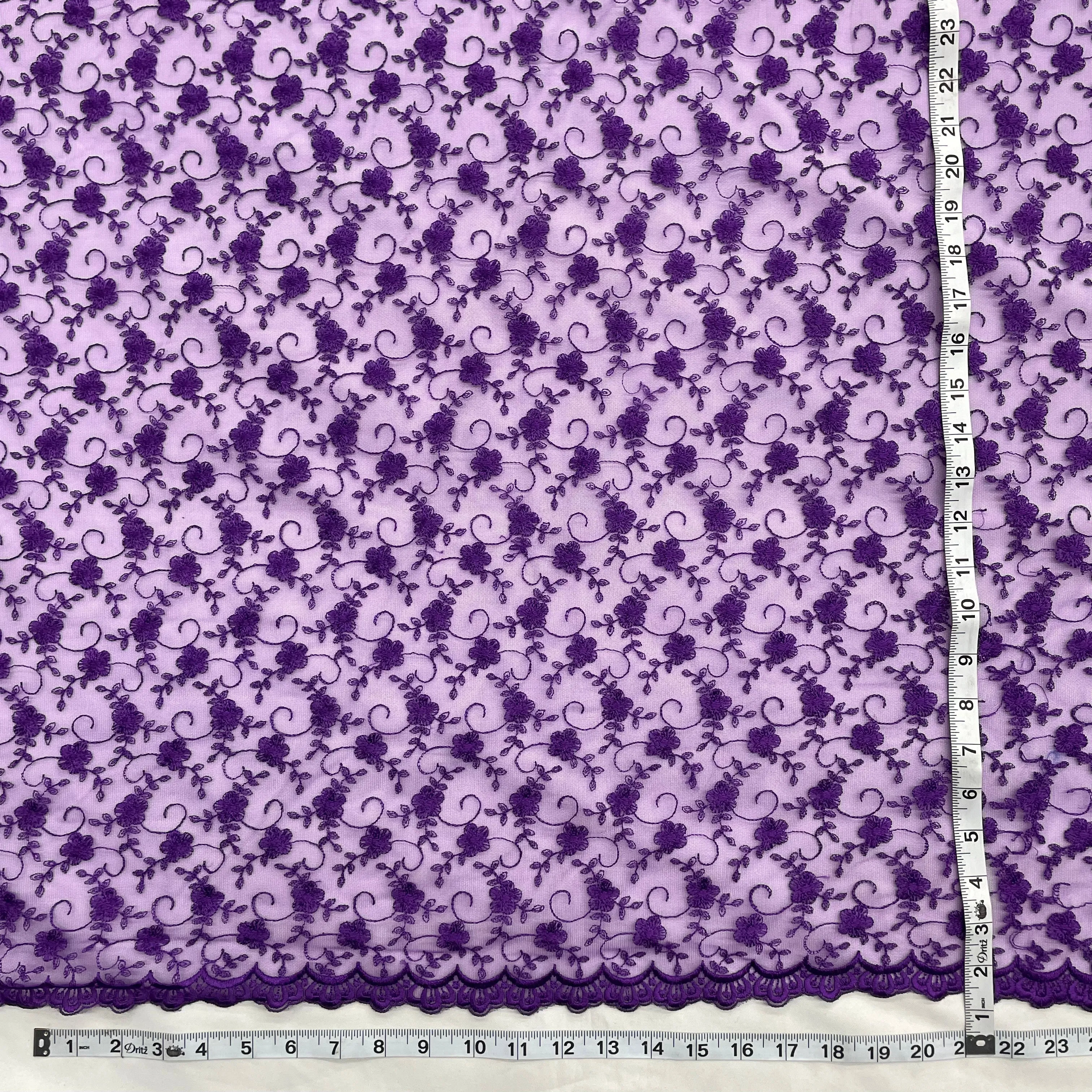 Lace Fabric Embroidered on 100% Polyester Net Mesh | Lace USA - 41922W