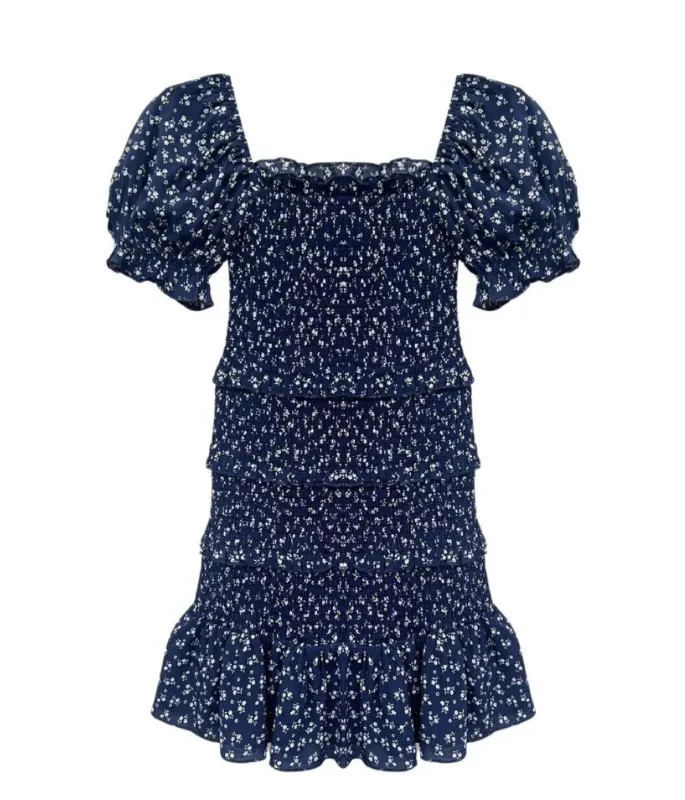 Laila Dress - Evening Blue Ditsy