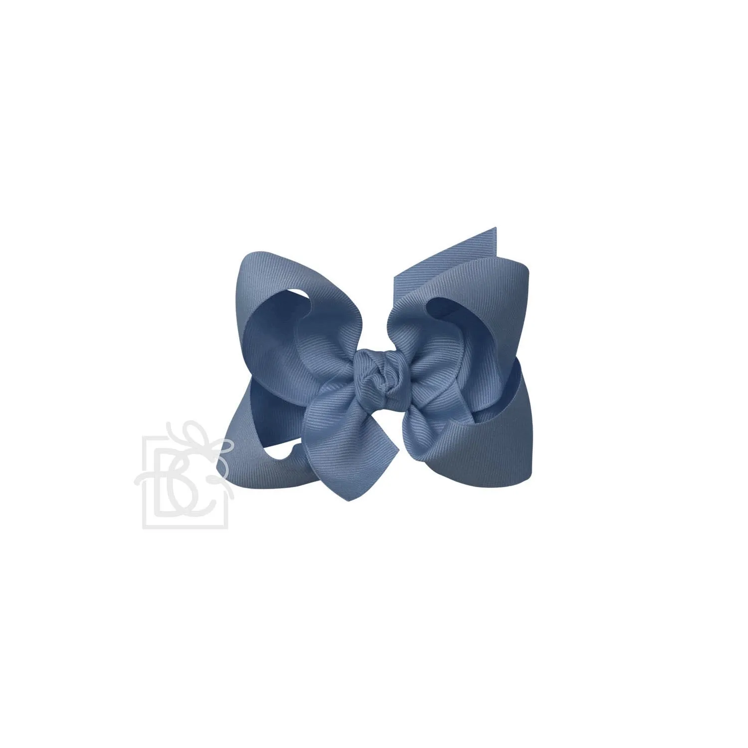 Large Bow on Clip, Smoke Blue