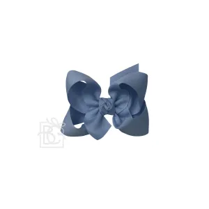 Large Bow on Clip, Smoke Blue