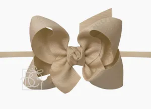 Large Bow on Nylon, Oatmeal