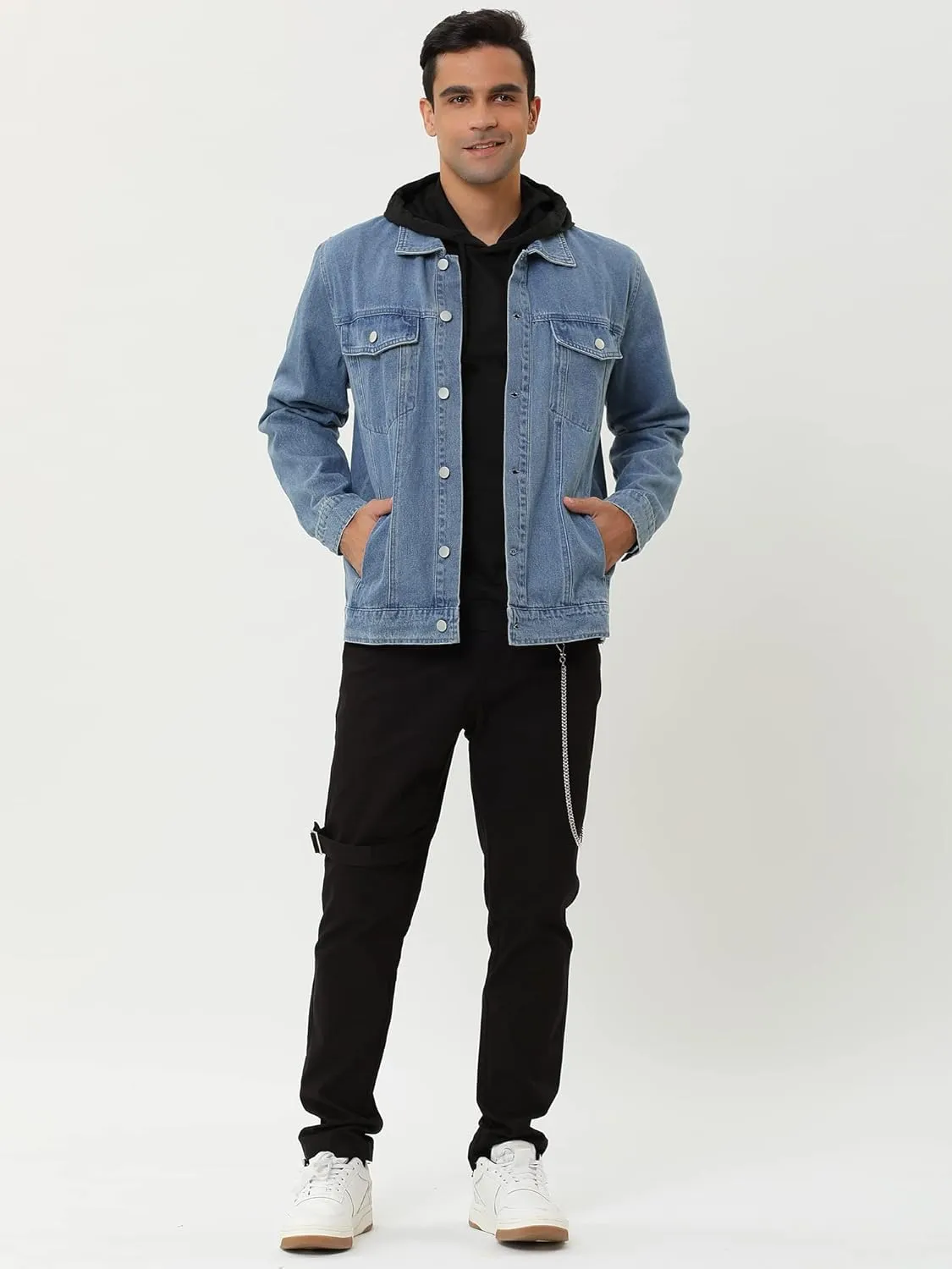 Lars Amadeus Men's Jean Jacket Trucker Casual Lightweight Denim Jackets
