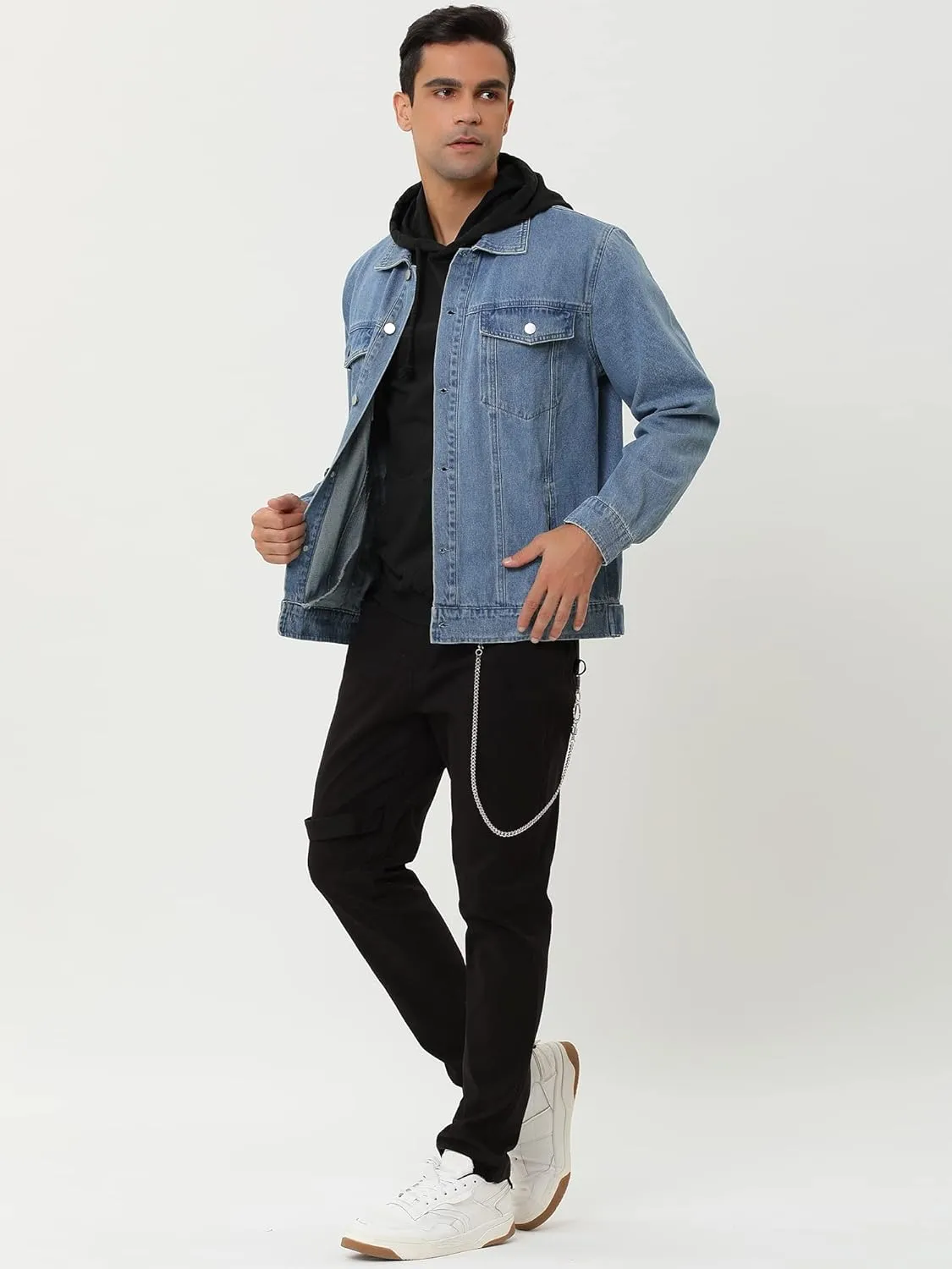 Lars Amadeus Men's Jean Jacket Trucker Casual Lightweight Denim Jackets