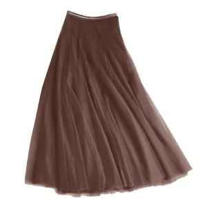 Last true angel tulle layer skirt bitter chocolate