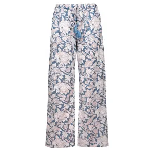 Laura Pewter Floral Cotton Lounge Pants