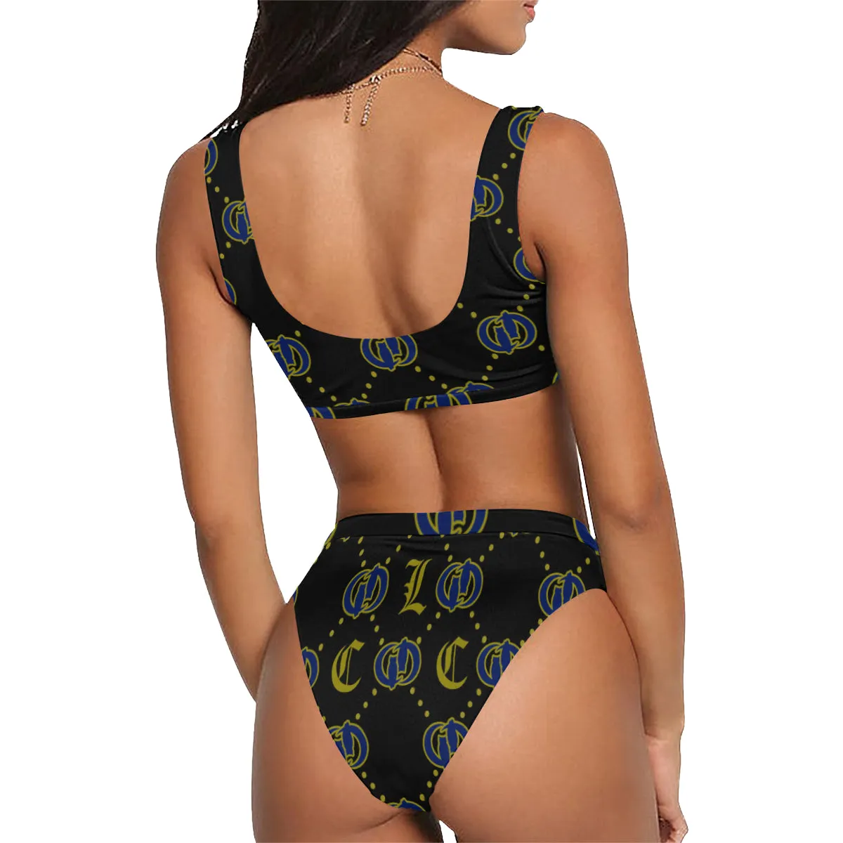 LCC GOLD TRIANGLE Sport Top & High-Waisted Bikini Swimsuit