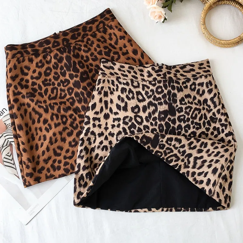 Leopard Mini Skirts