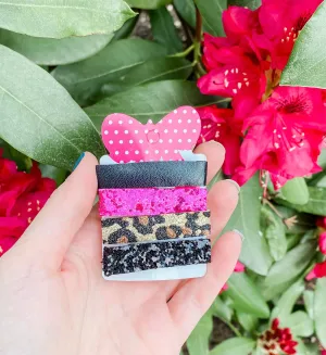Leopard Mix Set of 4 Glitter Alligator Clips