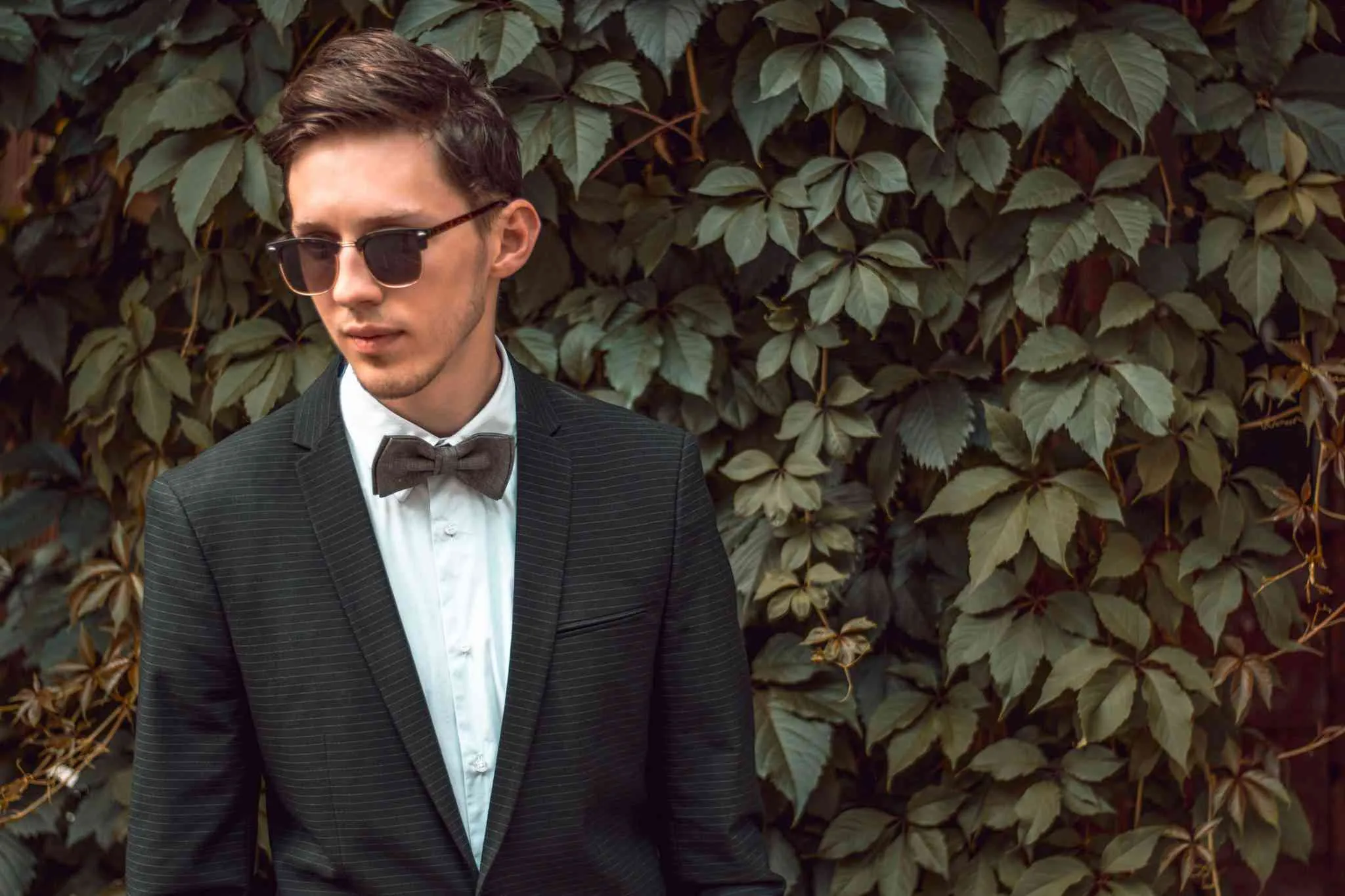 Light Gray Natural Linen Bow Tie