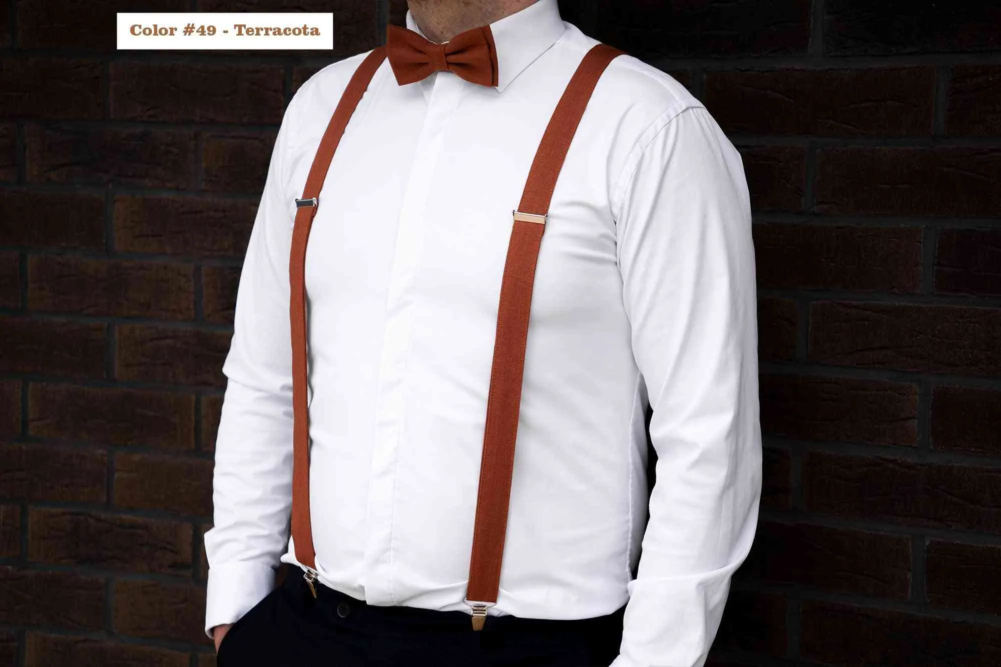Light Gray Natural Linen Bow Tie