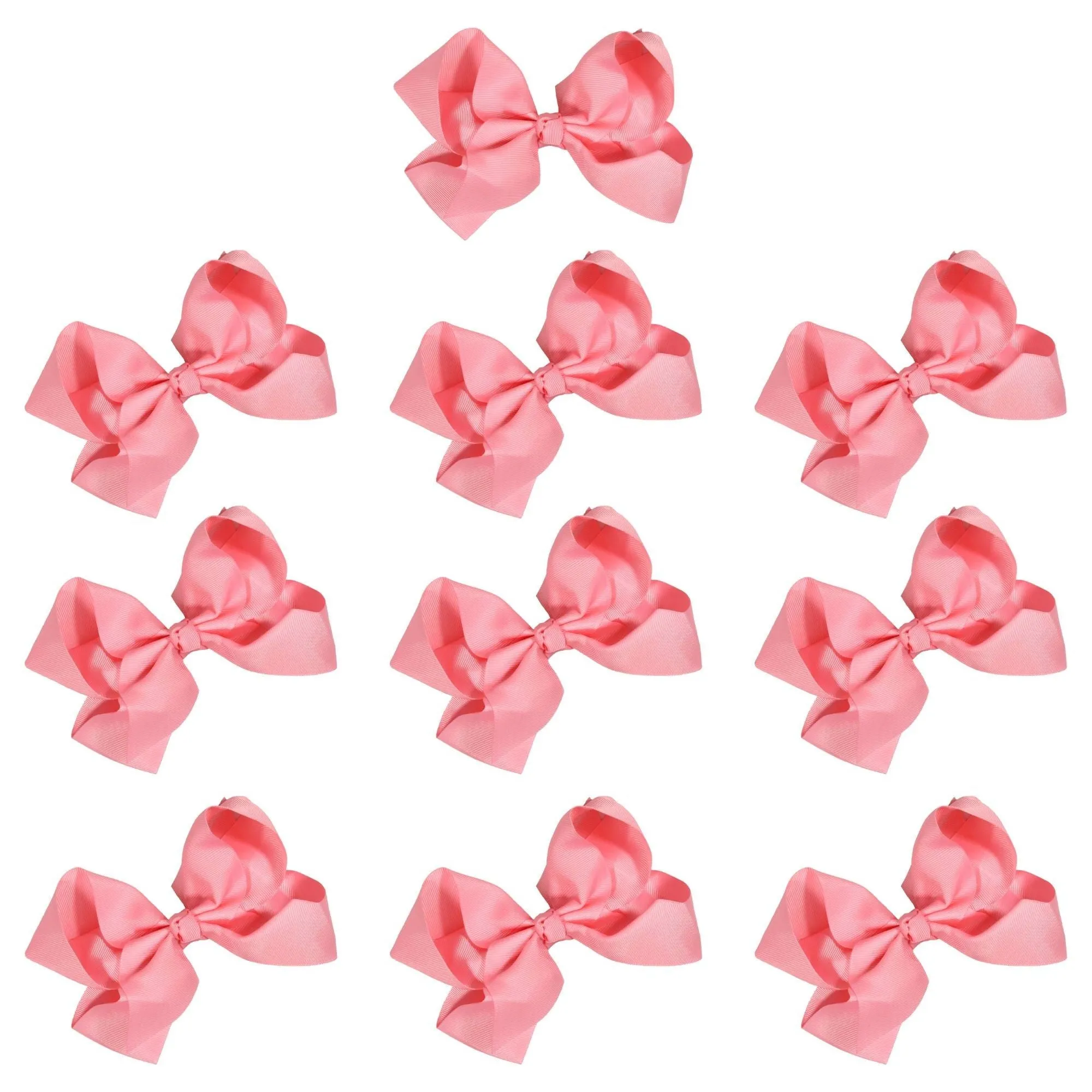 Light Pink Classic Hair Bows - 10 Pack