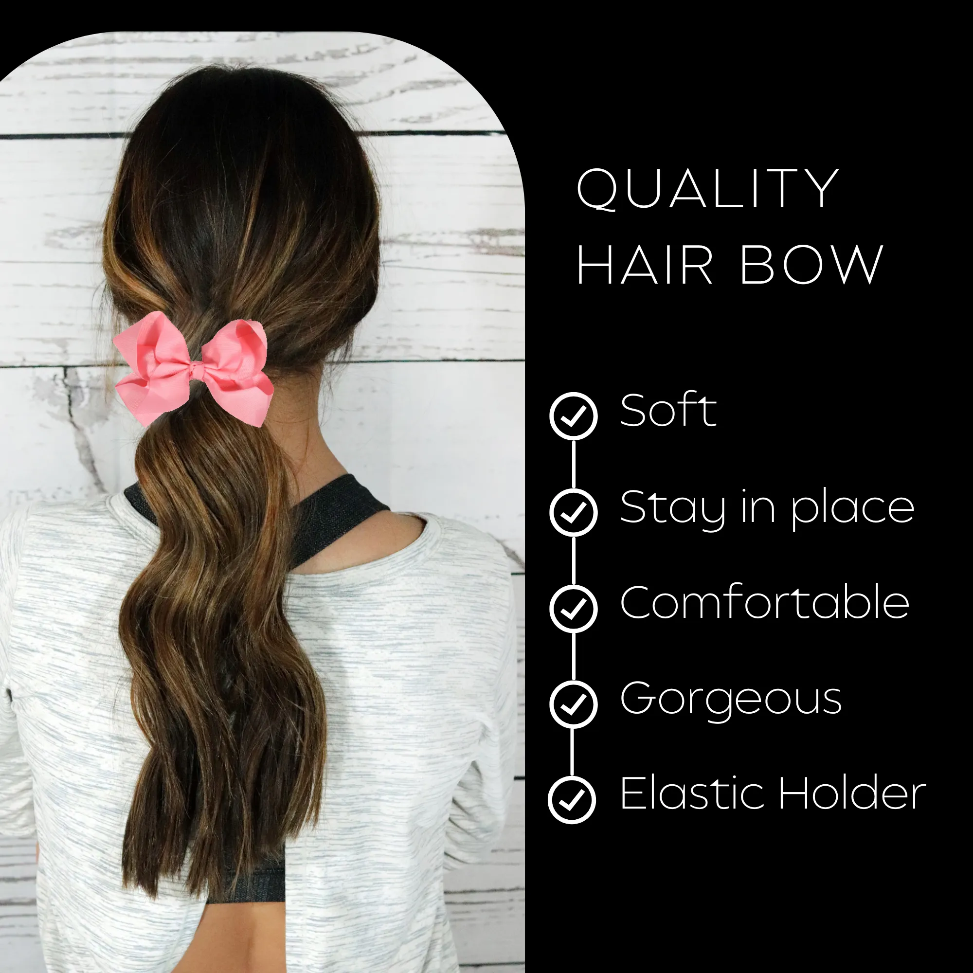 Light Pink Classic Hair Bows - 10 Pack