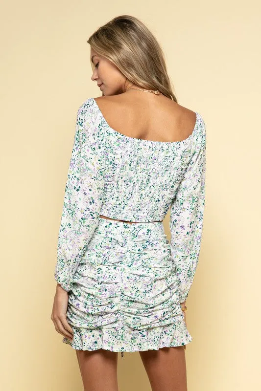 Lila Skirt - Off White/Green [S-L]