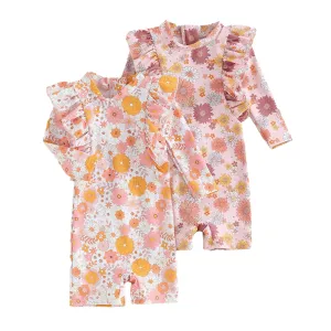 LILIAN Ruffle Long-Sleeve Swimsuit