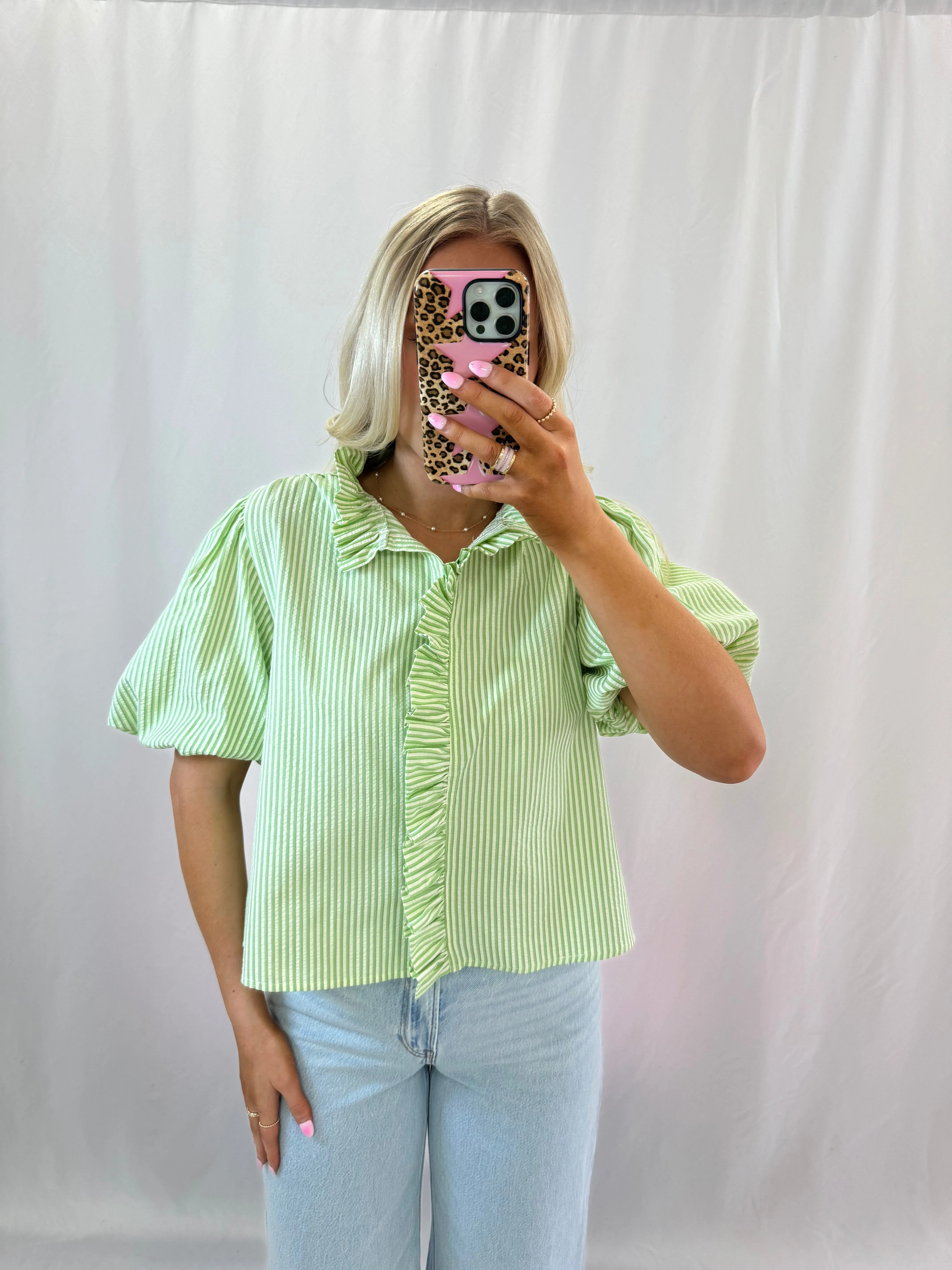 Lime Light Striped Blouse💖 1 medium left