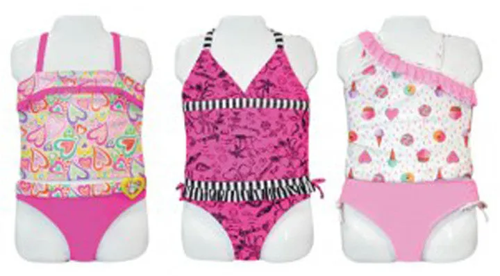 little girl's high fashion tankini swimsuits sizes 4-6x Case of 24