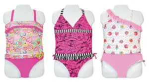 little girl's high fashion tankini swimsuits sizes 4-6x Case of 24