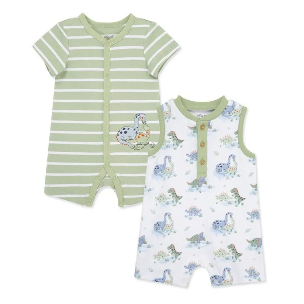 Little Me Boys Dinos Rompers - 2 Pack