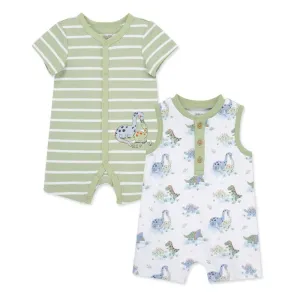 Little Me Boys Dinos Rompers - 2 Pack