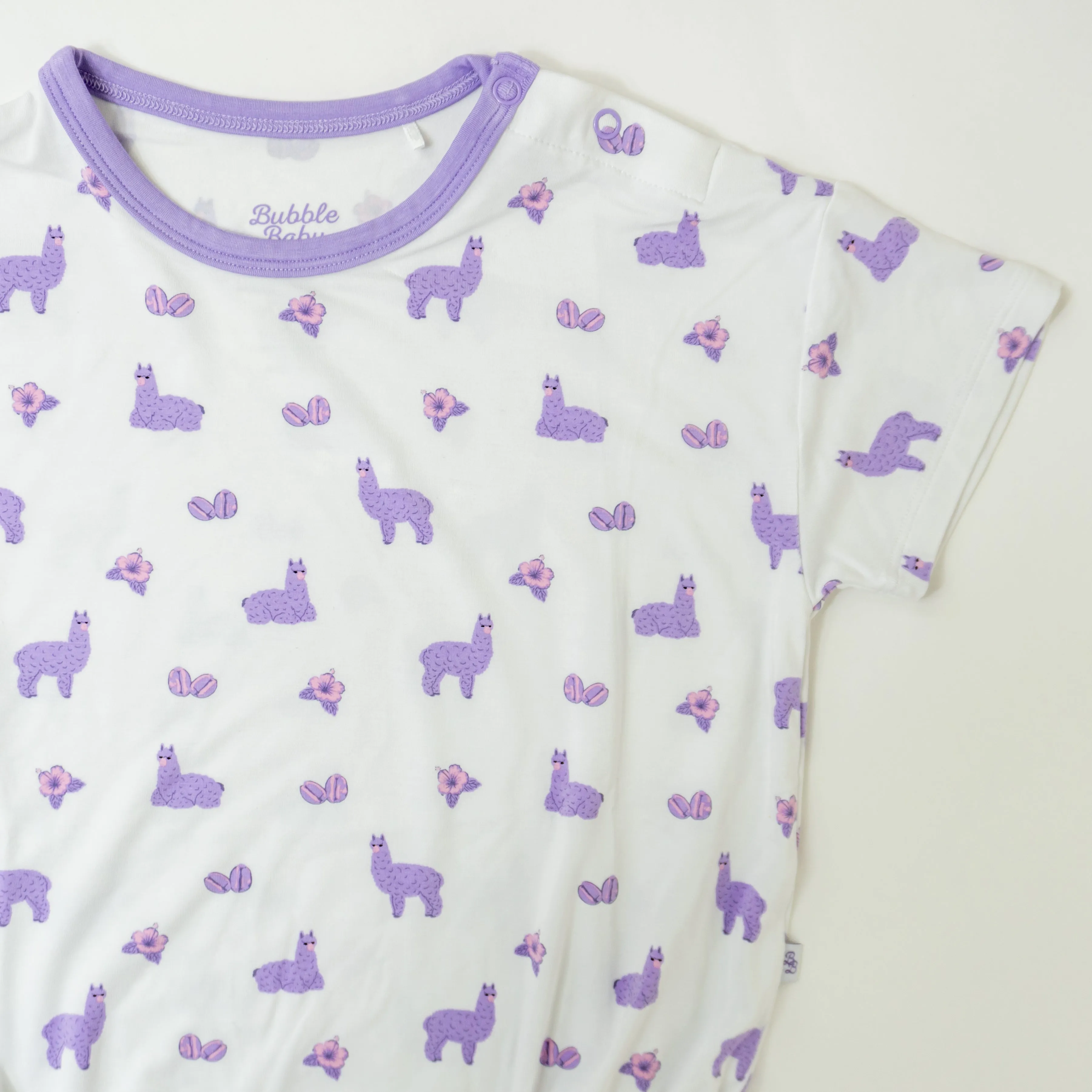 Llama | Short Sleeve Bubble Romper