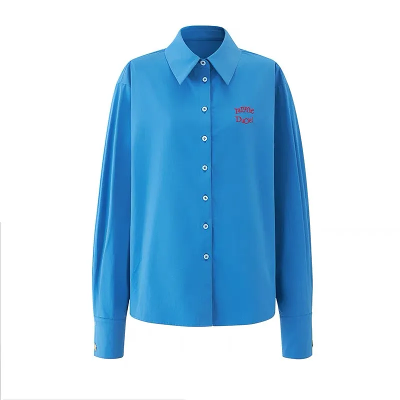 LLDC  'CUPID LOVE' Logo Embroidered Shirt & Tailored Pleated Skirt