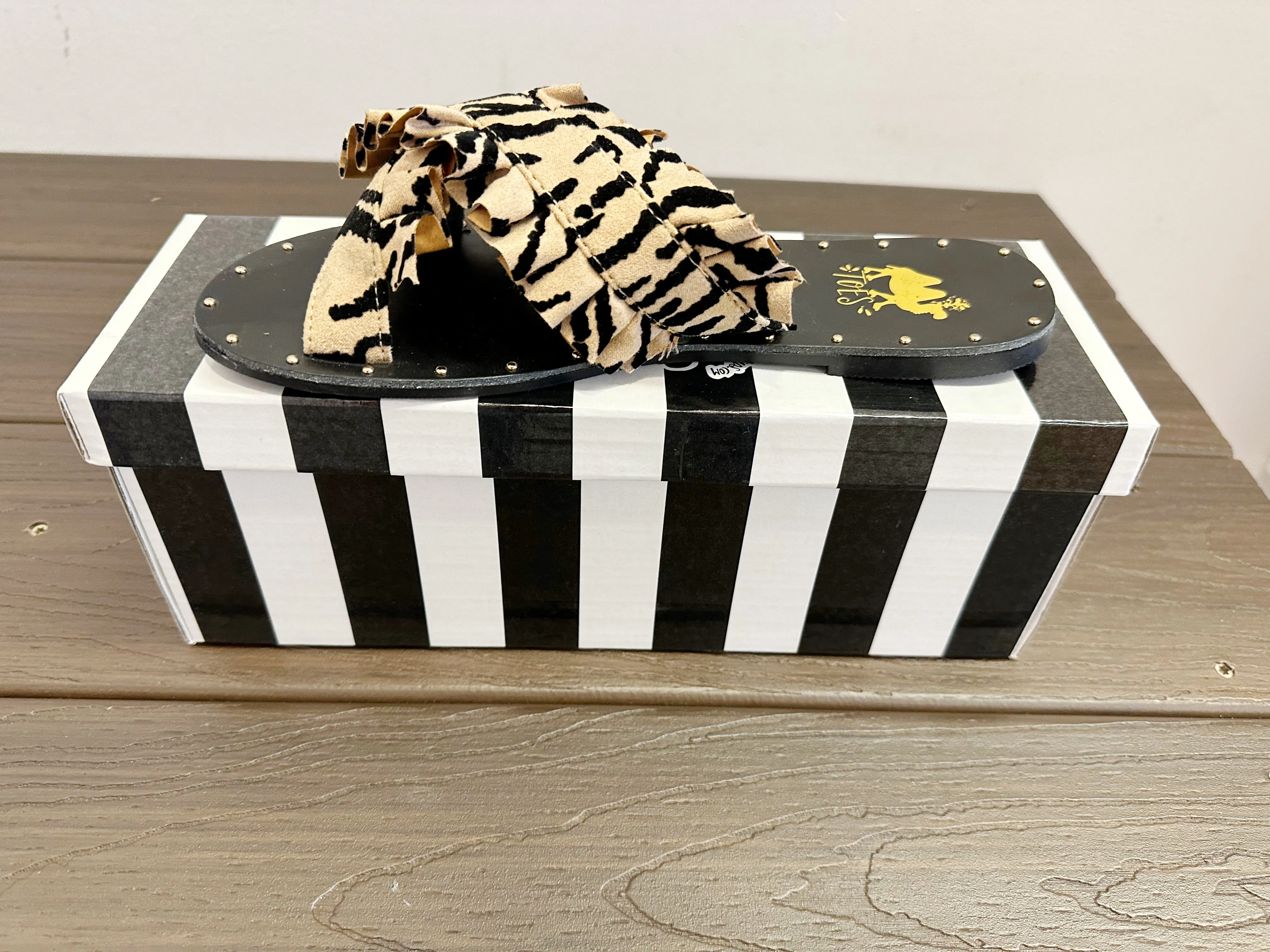 Lola - Tan Zebra Sandals
