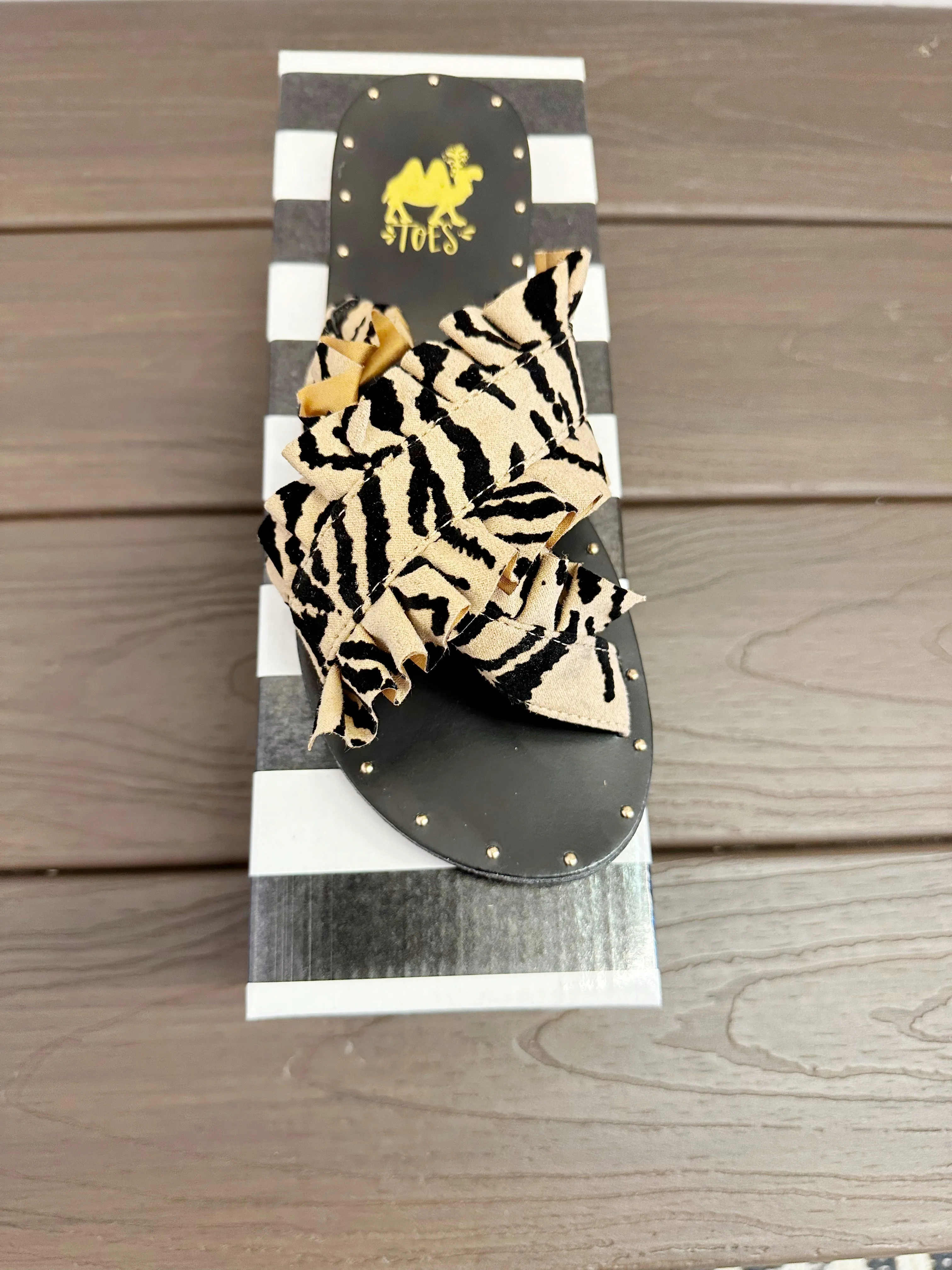 Lola - Tan Zebra Sandals