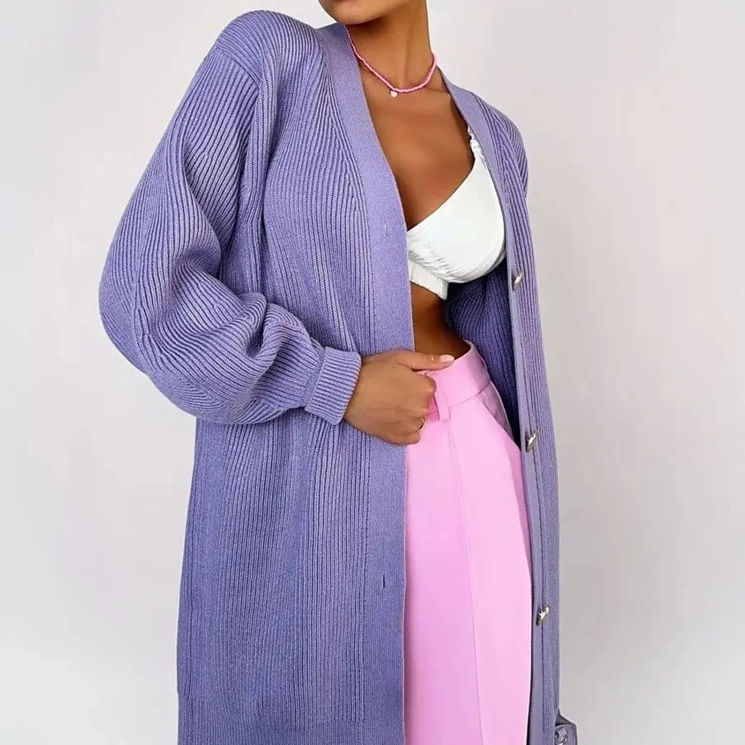 Long Cardigans for Women Cable Chunky Knit Loose Jumpers Cardigan Ladies Fall Winter Buttons Warm Knit Outwear Tops