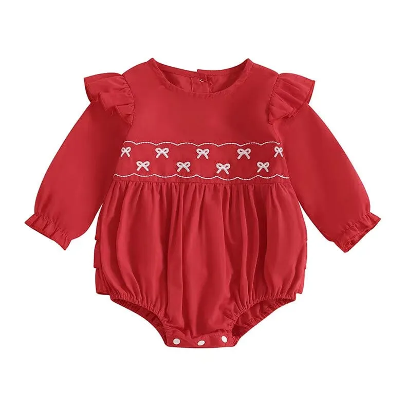 Long Sleeve Collar Valentine's Day Romper