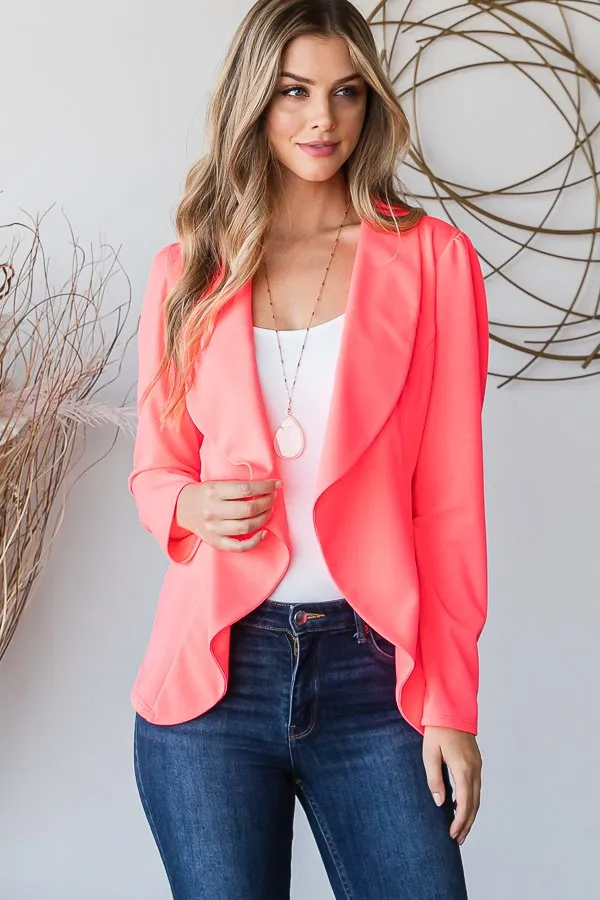 LONG SLEEVE SOLID OPEN BLAZERS