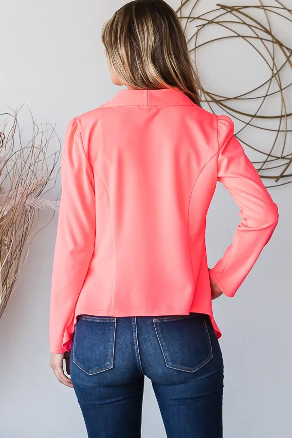 LONG SLEEVE SOLID OPEN BLAZERS