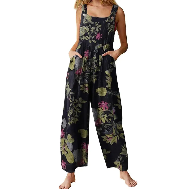 Loose Floral Print Playsuit