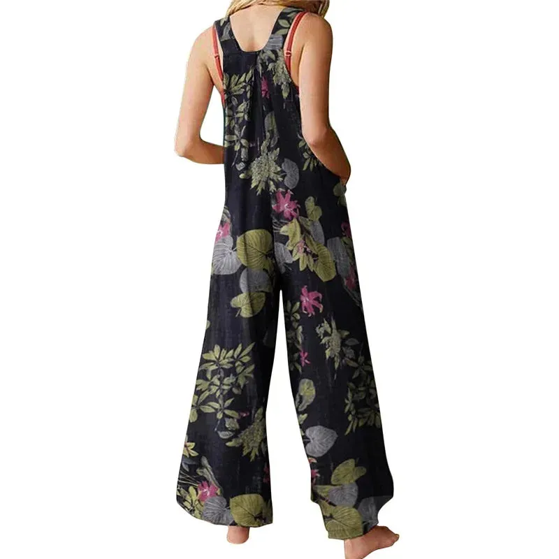 Loose Floral Print Playsuit