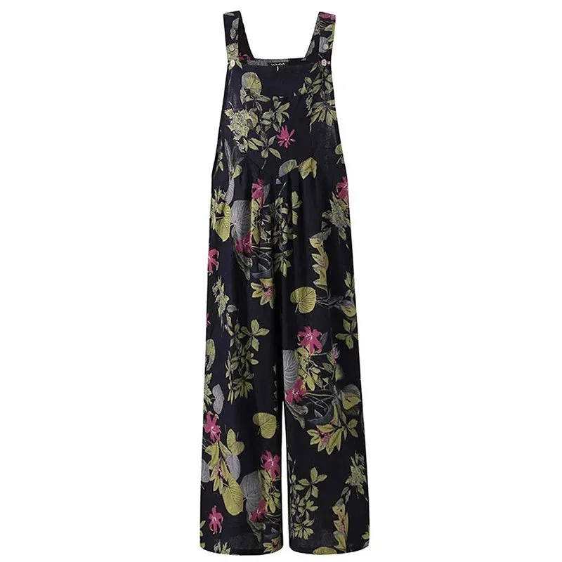 Loose Floral Print Playsuit