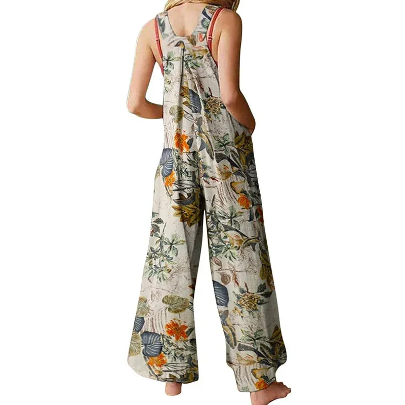 Loose Floral Print Playsuit